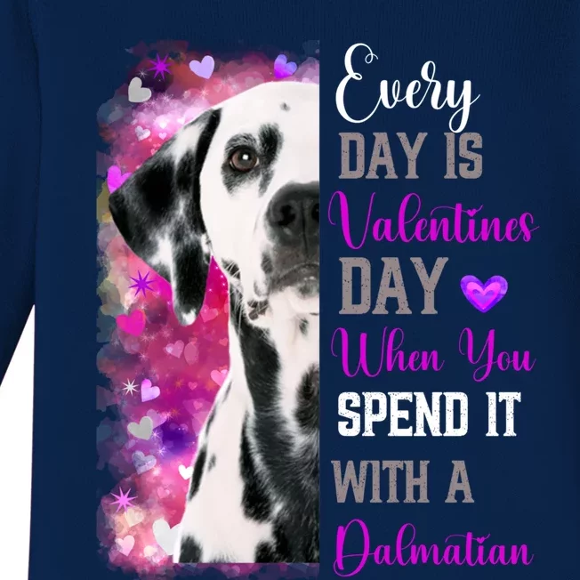 Dalmatian Mom Funny Valentines Day Dog Lovers Hearts Gift Baby Long Sleeve Bodysuit