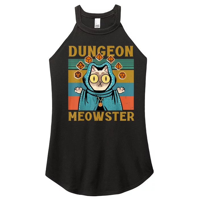 Dungeon Meowster Funny Nerdy Gamer Cat Vintage Game Women’s Perfect Tri Rocker Tank