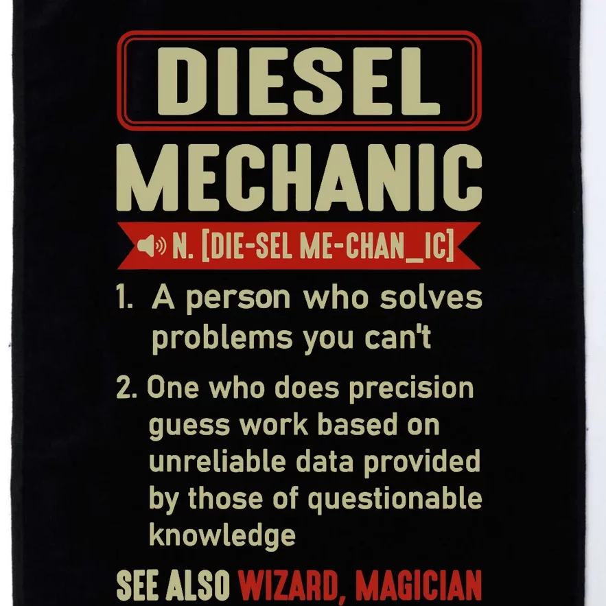 Diesel Mechanic Funny Sayings Car Diesel For Dad Auto Garage Platinum Collection Golf Towel