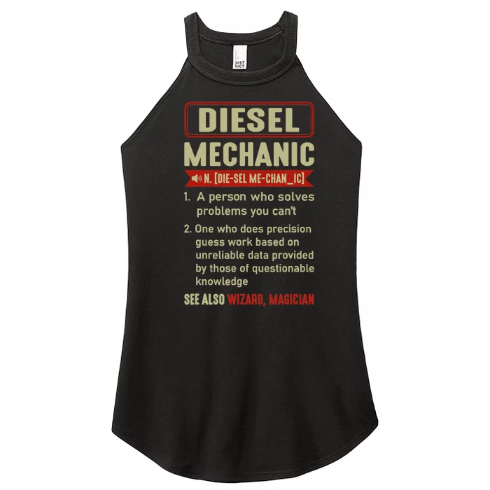 Diesel Mechanic Funny Sayings Car Diesel For Dad Auto Garage Women’s Perfect Tri Rocker Tank