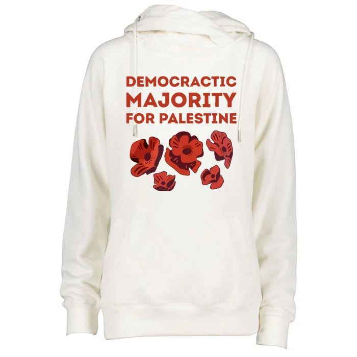 Democratic Majority For Palestine Womens Funnel Neck Pullover Hood