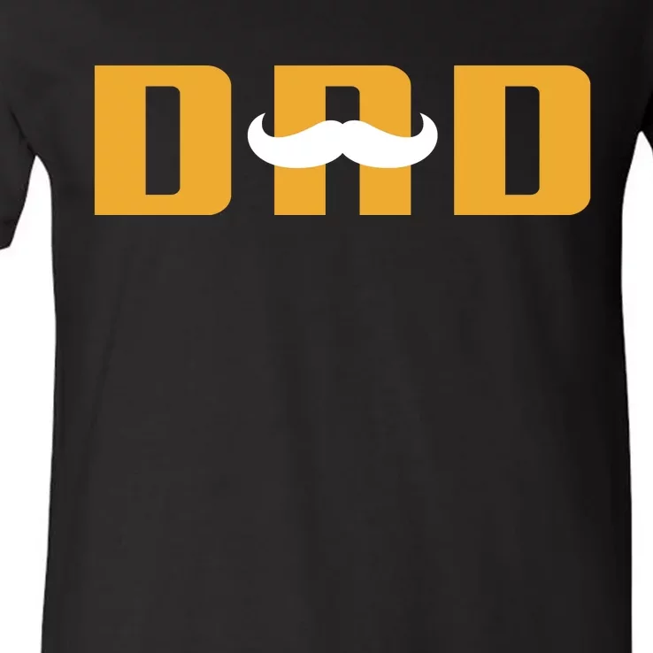 Dad Mustache Fathers Day V-Neck T-Shirt