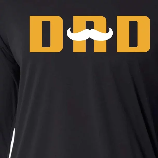 Dad Mustache Fathers Day Cooling Performance Long Sleeve Crew