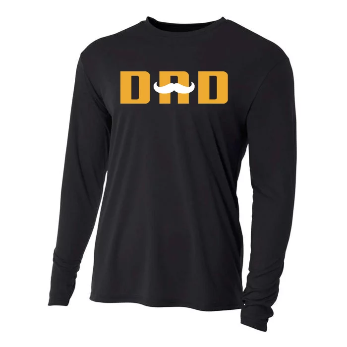 Dad Mustache Fathers Day Cooling Performance Long Sleeve Crew