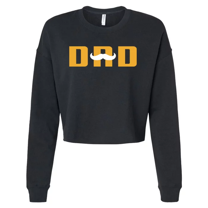 Dad Mustache Fathers Day Cropped Pullover Crew