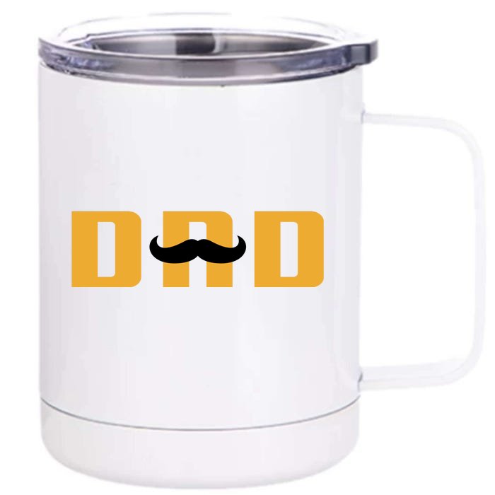 Dad Mustache Fathers Day Front & Back 12oz Stainless Steel Tumbler Cup