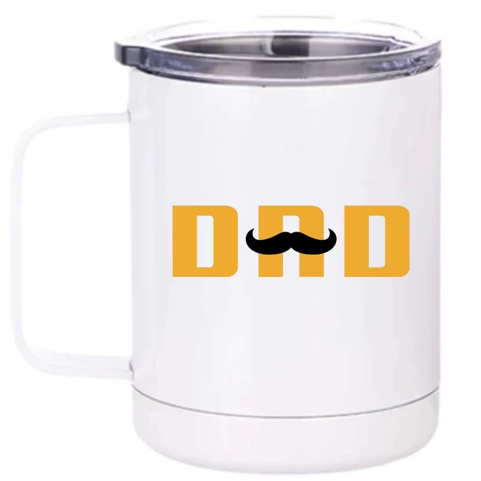 Dad Mustache Fathers Day Front & Back 12oz Stainless Steel Tumbler Cup