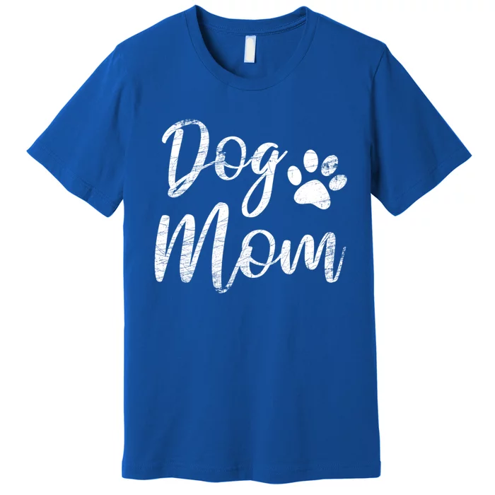 Dog Mom Gift Vintage Distressed Design Gift Funny Dog Paw Meaningful Gift Premium T-Shirt