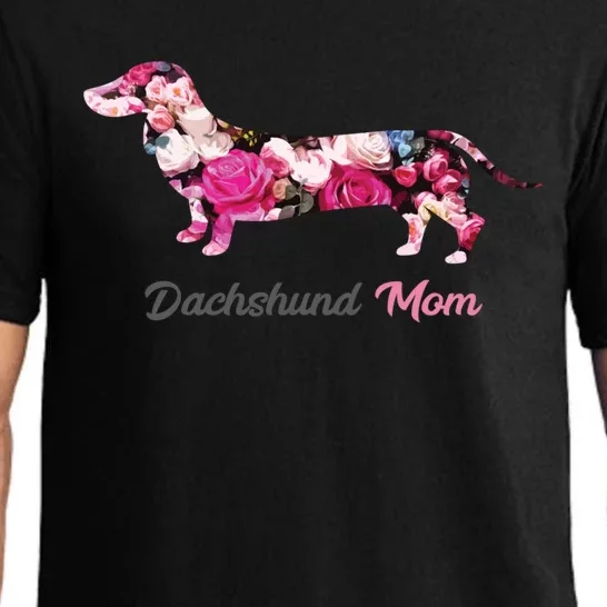 Dachshund Mom Gift Floral Doxie Mama MotherS Day Cute Gift Pajama Set