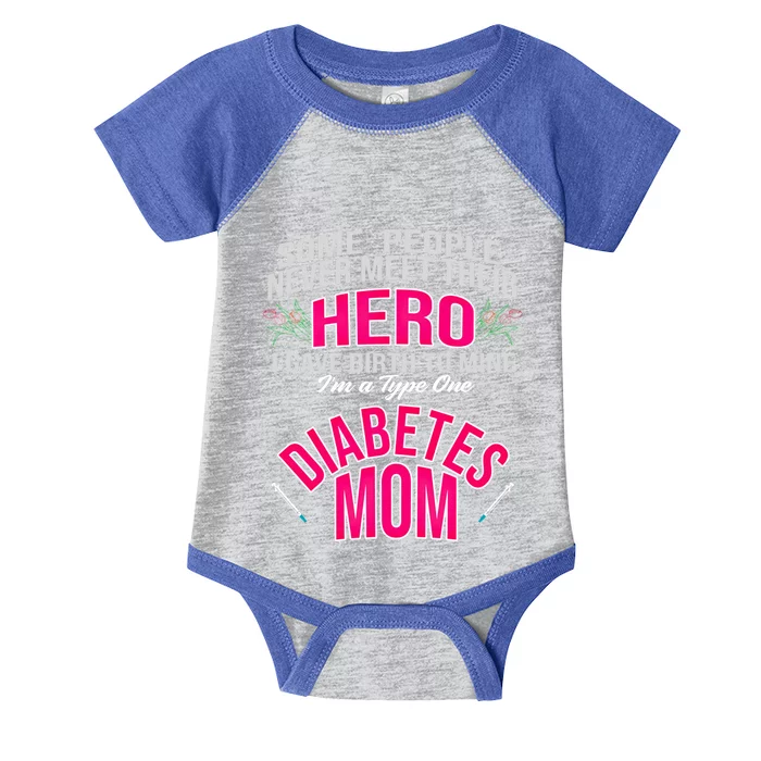 Diabetic Mom Giving Birth Hero Mother Diabetes Gift Infant Baby Jersey Bodysuit