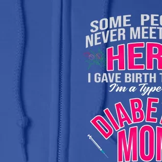 Diabetic Mom Giving Birth Hero Mother Diabetes Gift Full Zip Hoodie