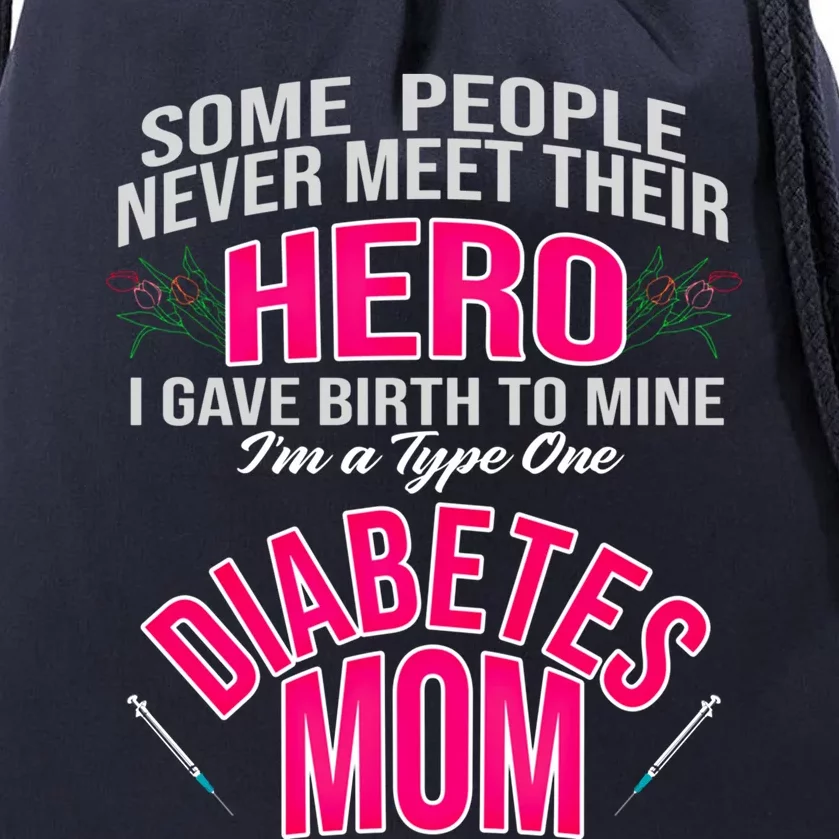 Diabetic Mom Giving Birth Hero Mother Diabetes Gift Drawstring Bag