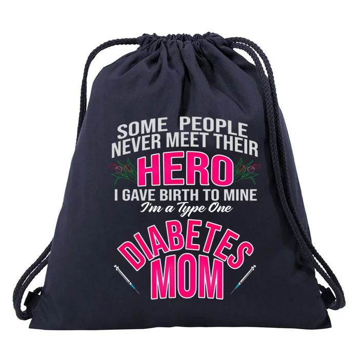 Diabetic Mom Giving Birth Hero Mother Diabetes Gift Drawstring Bag