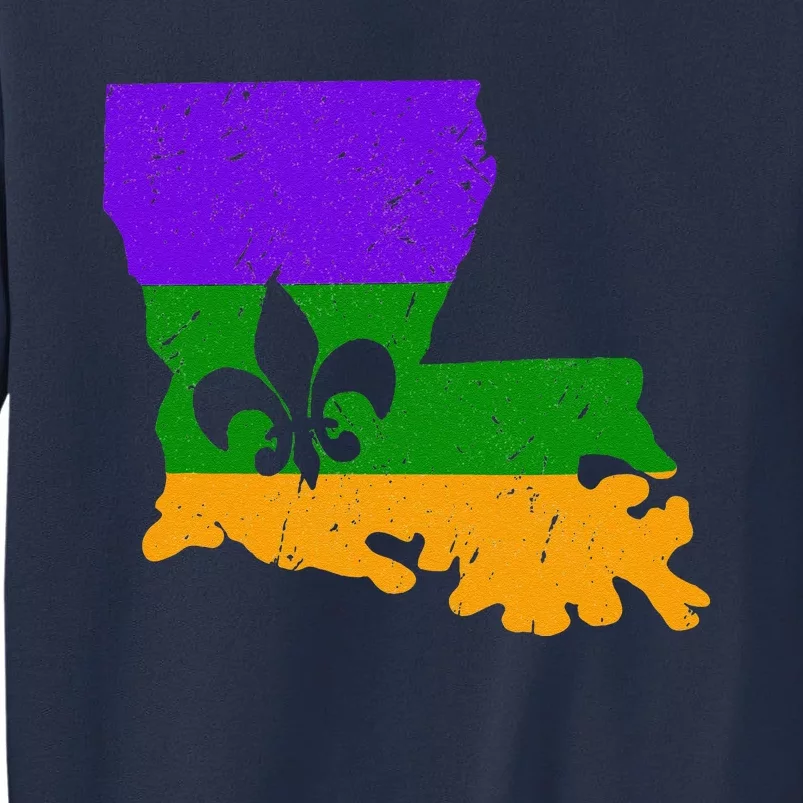 Distressed Mardi Gras Fleur De Lis Sweatshirt