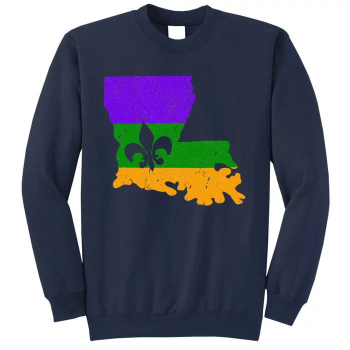 Distressed Mardi Gras Fleur De Lis Sweatshirt