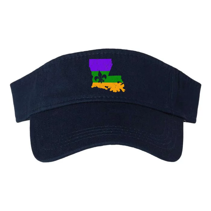 Distressed Mardi Gras Fleur De Lis Valucap Bio-Washed Visor