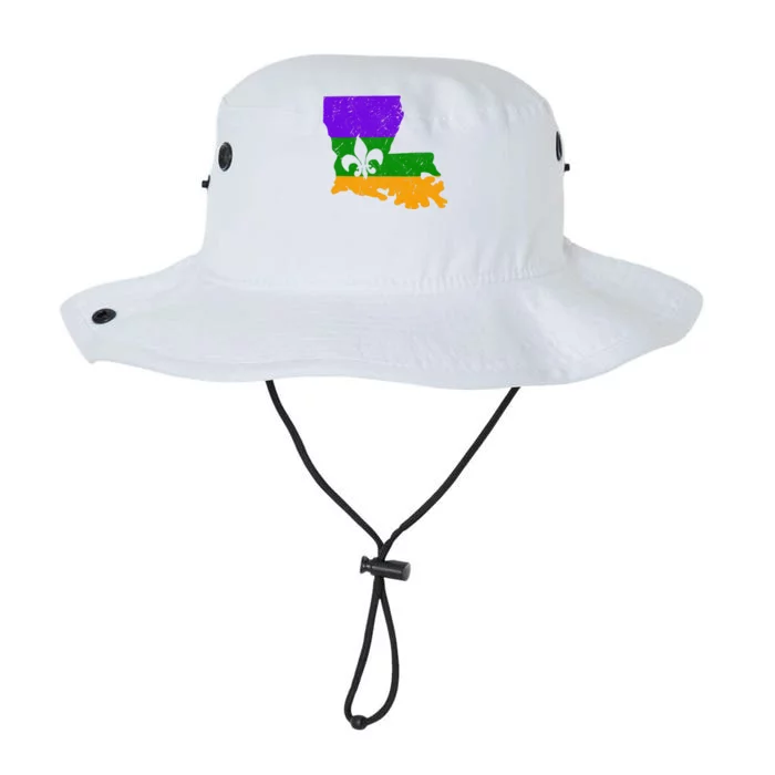 Distressed Mardi Gras Fleur De Lis Legacy Cool Fit Booney Bucket Hat