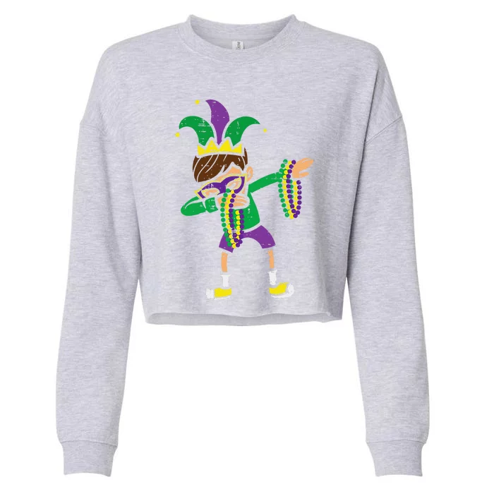 Dabbing Mardi Gras Dance Cropped Pullover Crew