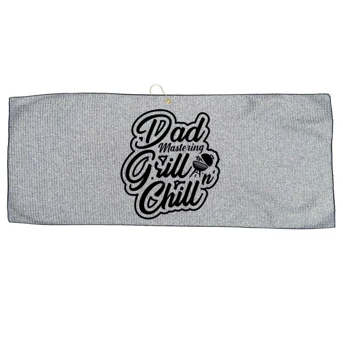 Dad Mastering Grillnchill Fathers Day Funny Gift Large Microfiber Waffle Golf Towel