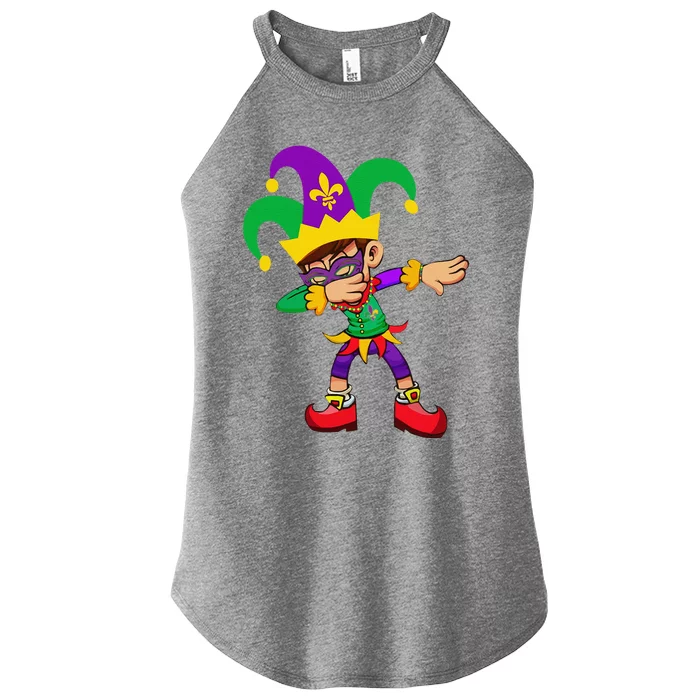 Dabbing Mardi Gras Women’s Perfect Tri Rocker Tank