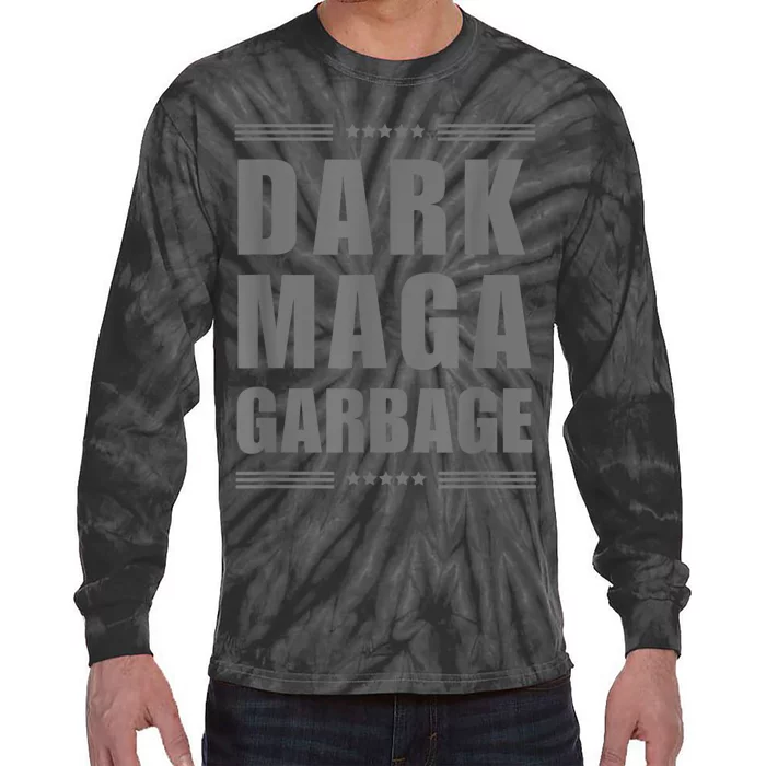 Dark Maga Garbage Funny Tie-Dye Long Sleeve Shirt