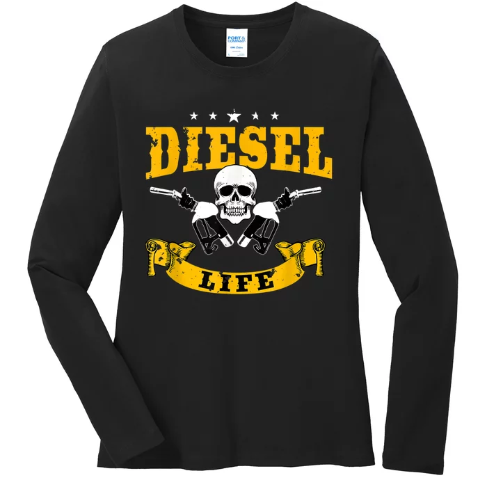 Diesel Mechanic Gifts Diesel Life Truck Repair Ladies Long Sleeve Shirt