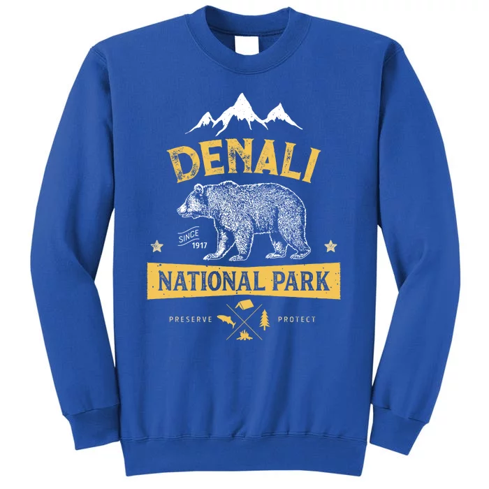 Denali Meaningful Gift National Park And Preserve Alaska Vintage Tall Sweatshirt