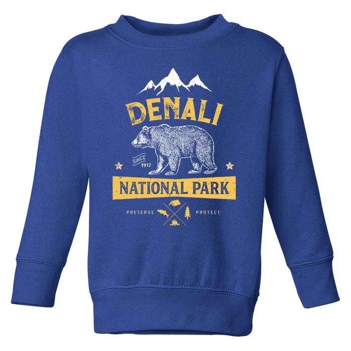 Denali Meaningful Gift National Park And Preserve Alaska Vintage Toddler Sweatshirt