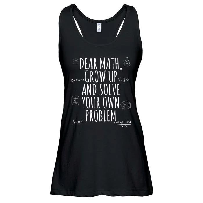 Dear Math Grow Up And Solve Your Own Problem Funny School Ladies Essential Flowy Tank