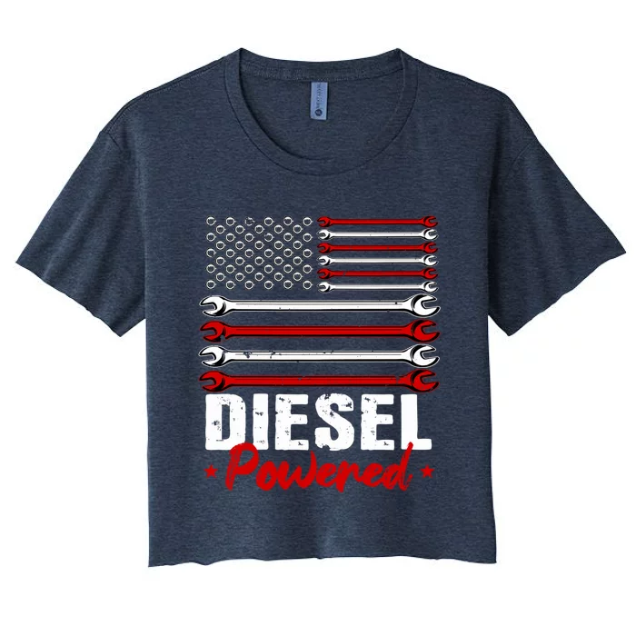 Diesel Mechanic Gifts Design On Back Women's Crop Top Tee