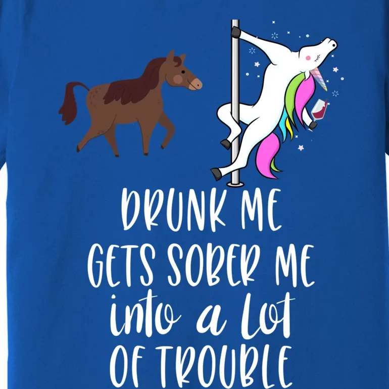 Drunk Me Gets Sober Me Into A Lot Of Trouble Wine Er Gift Premium T-Shirt