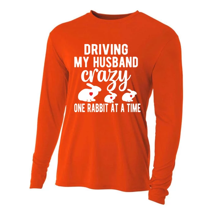 Driving My Husband Crazy Bunny Mom Rabbit Owner Bunny Mama Funny Gift Cooling Performance Long Sleeve Crew