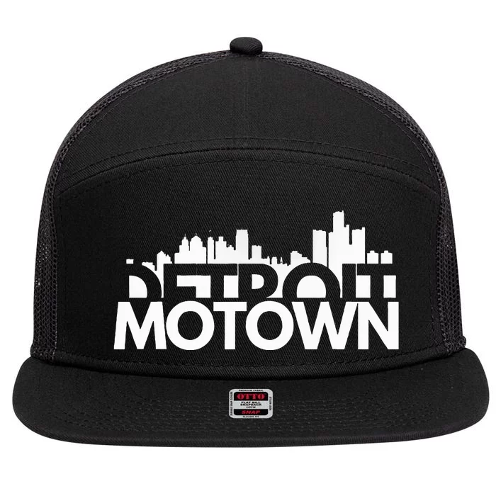 Detroit Michigan House Motown 7 Panel Mesh Trucker Snapback Hat