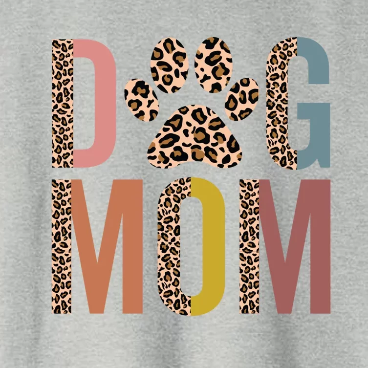 Dog Mom Half Leopard Dog Mama Fur Mom Puppy Dog Mommy Meaningful Gift Women's Crop Top Tee