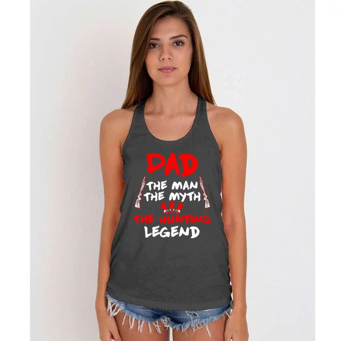 Dad Myth Hunting Legend Shotgun Shells Camping Trip Cute Gift Women's Knotted Racerback Tank