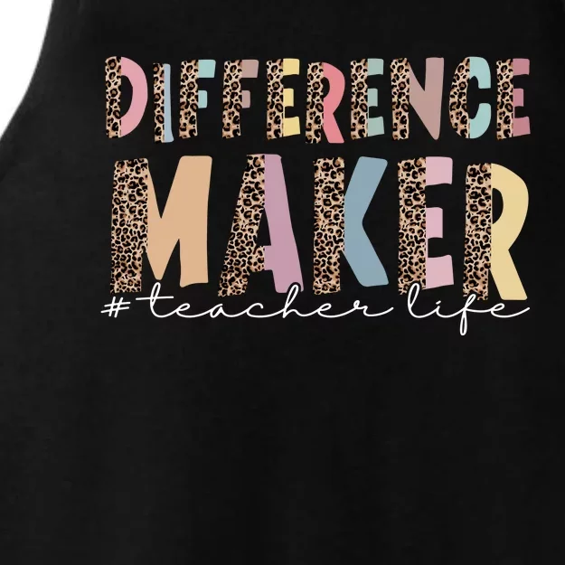 Difference Maker Hashtag Teacher Life Ladies Tri-Blend Wicking Tank