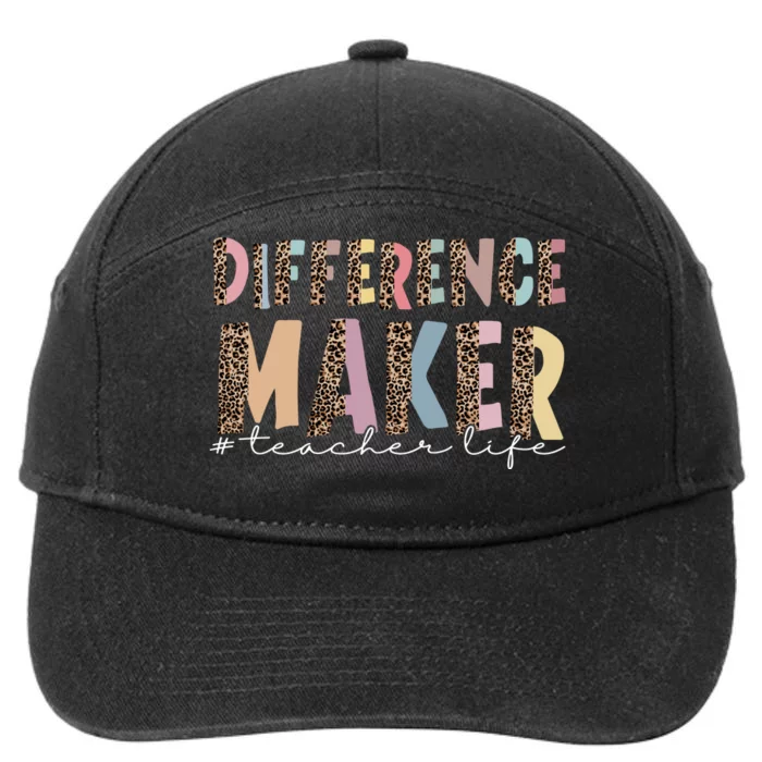 Difference Maker Hashtag Teacher Life 7-Panel Snapback Hat