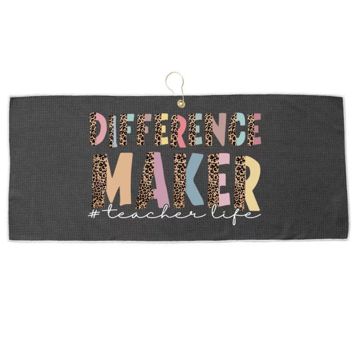 Difference Maker Hashtag Teacher Life Large Microfiber Waffle Golf Towel