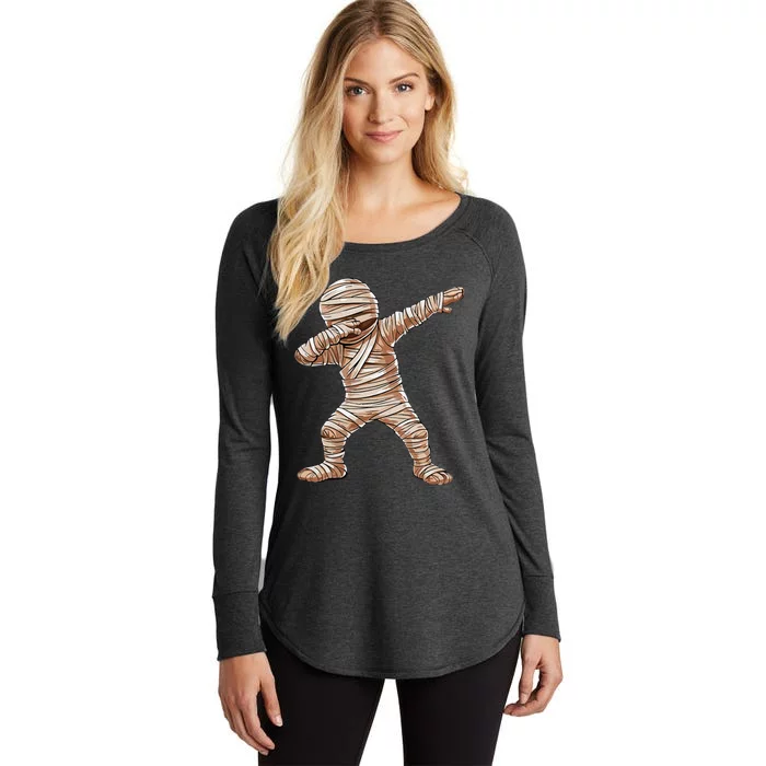 Dabbing Mummy Halloween Wraps Women's Perfect Tri Tunic Long Sleeve Shirt