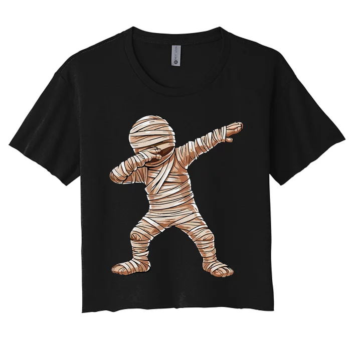 Dabbing Mummy Halloween Wraps Women's Crop Top Tee