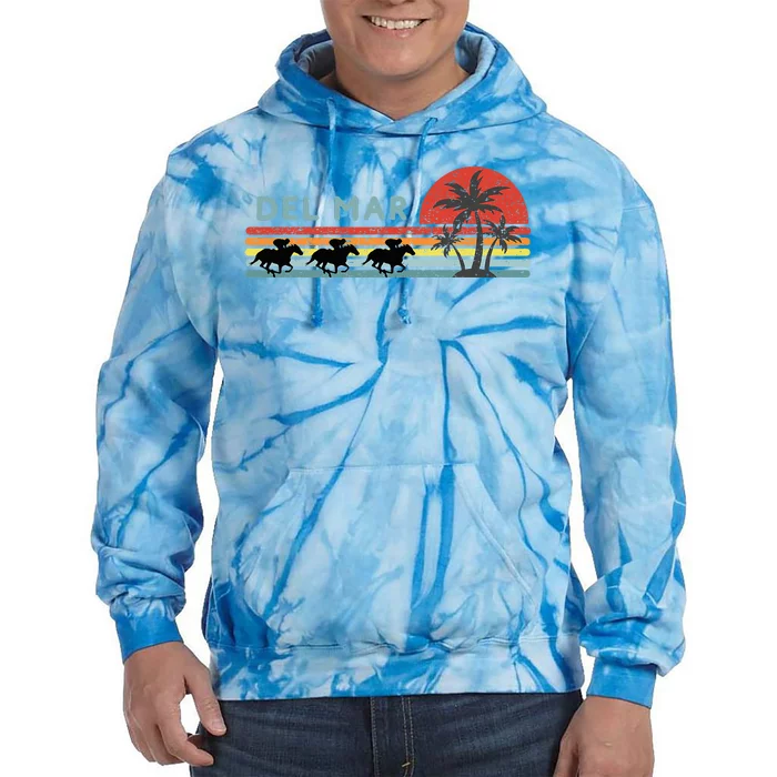 Del Mar Horse Racing Thoroughbred Santa Anita Horseplayers Tie Dye Hoodie