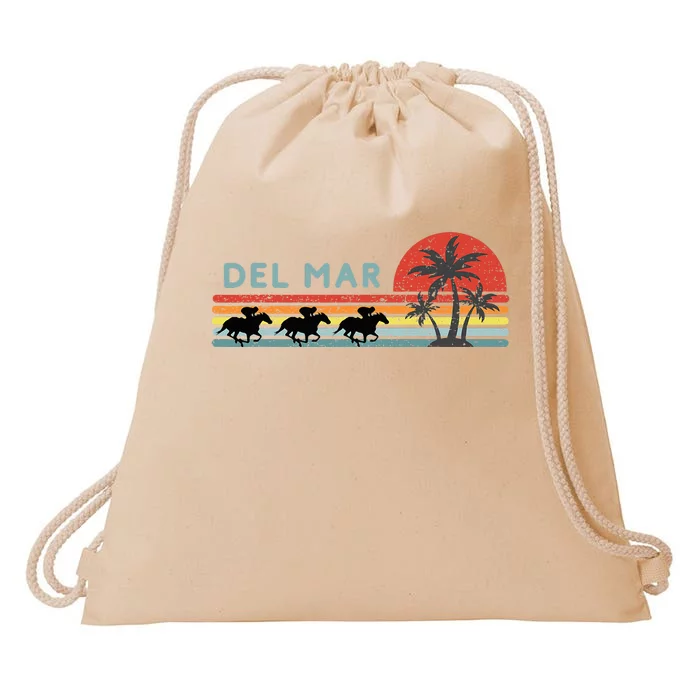 Del Mar Horse Racing Thoroughbred Santa Anita Horseplayers Drawstring Bag