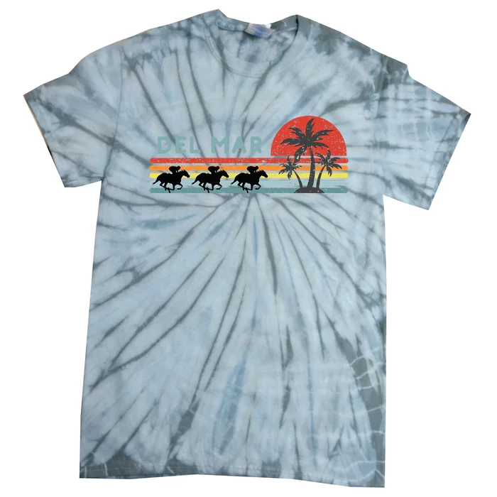 Del Mar Horse Racing Thoroughbred Santa Anita Horseplayers Tie-Dye T-Shirt