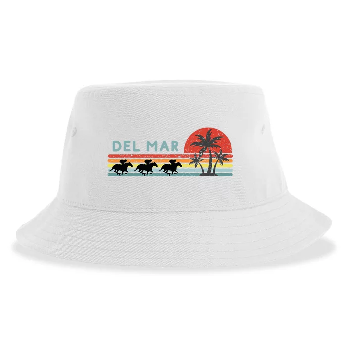 Del Mar Horse Racing Thoroughbred Santa Anita Horseplayers Sustainable Bucket Hat