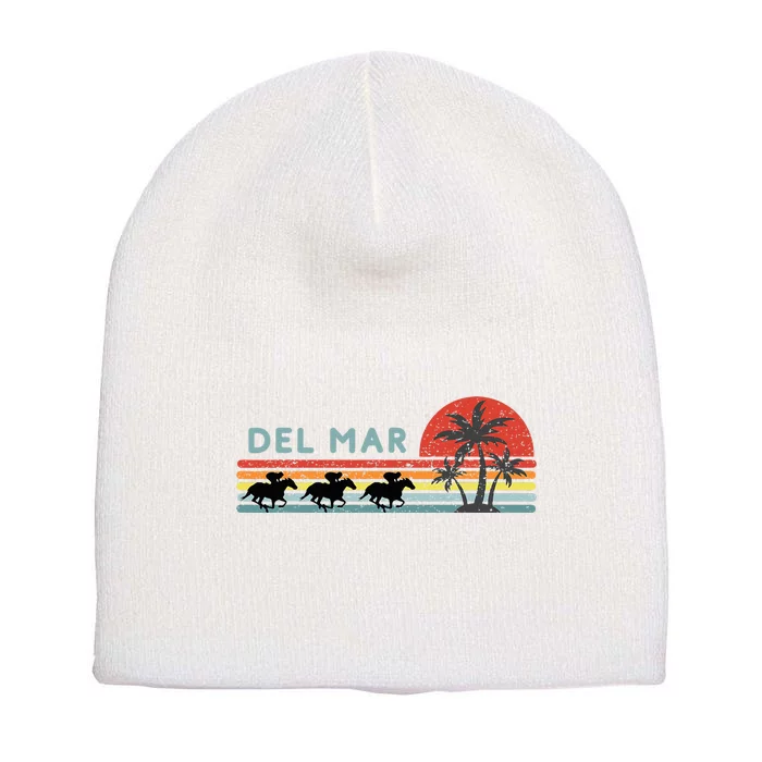 Del Mar Horse Racing Thoroughbred Santa Anita Horseplayers Short Acrylic Beanie