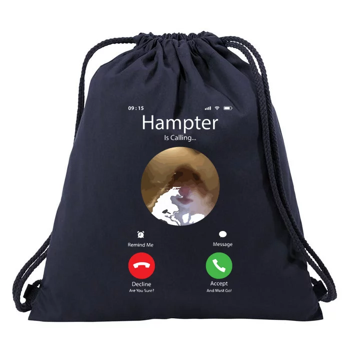 Dank Meme Hamster Staring Front Camera Hampter Calling Drawstring Bag