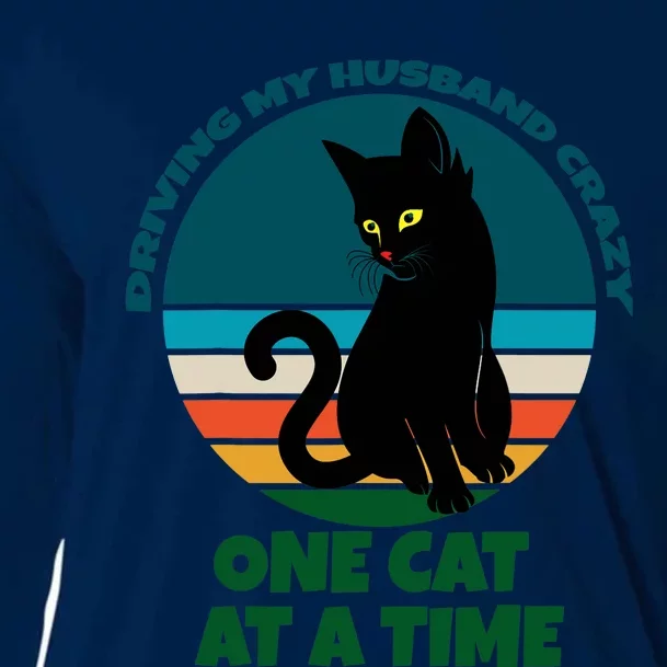 Driving My Husband Crazy One Cat At A Time Cat Kitten Owner Cooling Performance Long Sleeve Crew