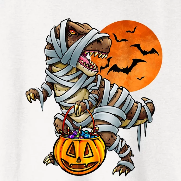 Dinosaur Mummy Halloween Kids Boy Girl Women's Crop Top Tee