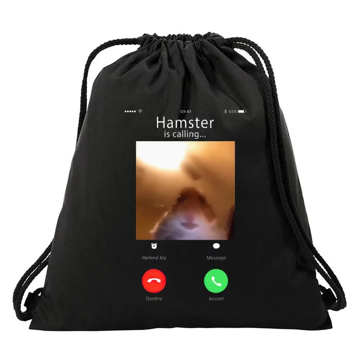 Dank Meme Hamster Staring Front Camera Hamster Calling Gift Drawstring Bag