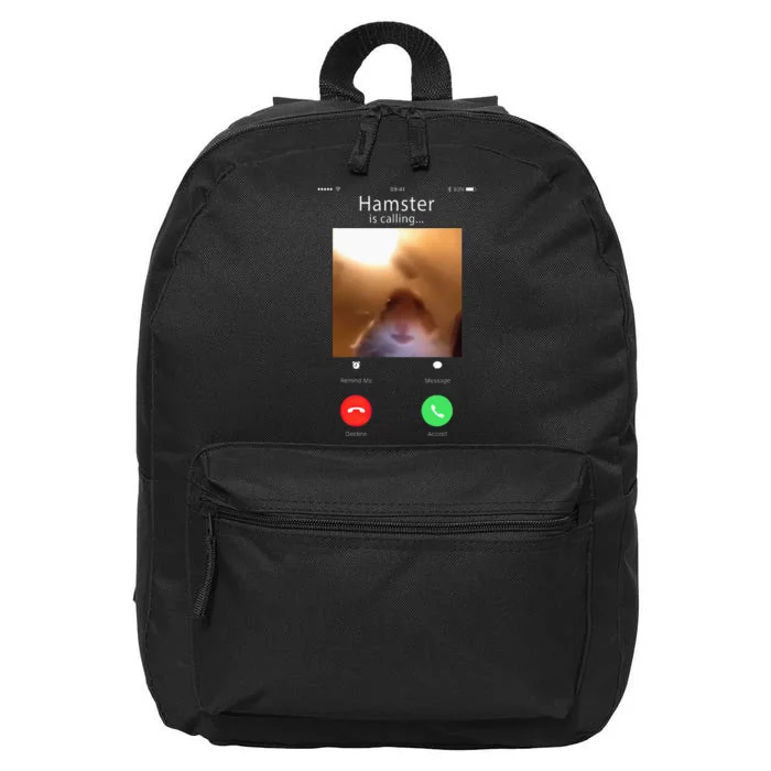 Dank Meme Hamster Staring Front Camera Hamster Calling Gift 16 in Basic Backpack